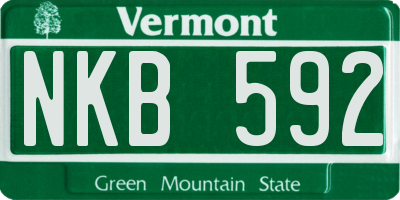 VT license plate NKB592