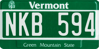 VT license plate NKB594