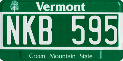 VT license plate NKB595