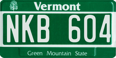 VT license plate NKB604