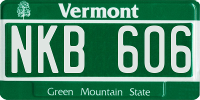 VT license plate NKB606
