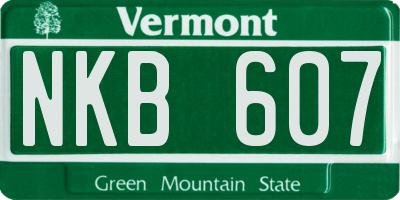 VT license plate NKB607