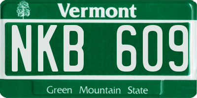VT license plate NKB609