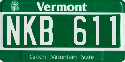 VT license plate NKB611
