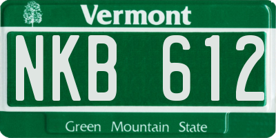 VT license plate NKB612