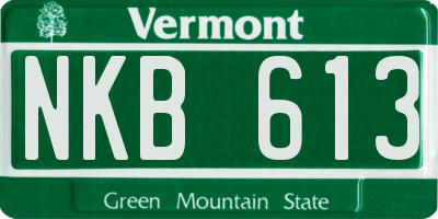 VT license plate NKB613