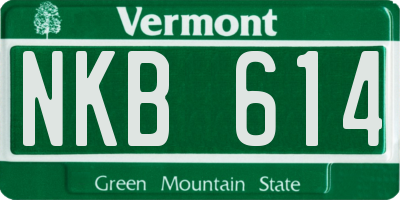 VT license plate NKB614