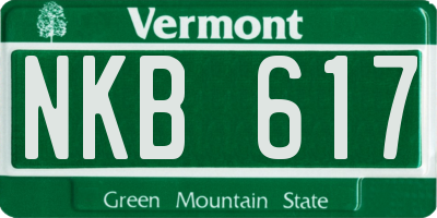 VT license plate NKB617