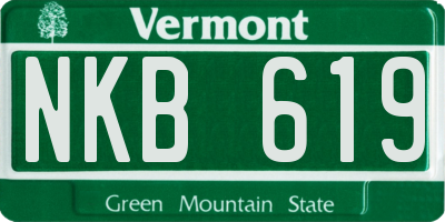 VT license plate NKB619
