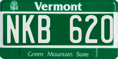 VT license plate NKB620