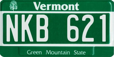 VT license plate NKB621