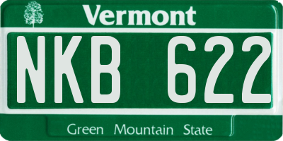 VT license plate NKB622