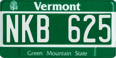 VT license plate NKB625