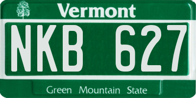 VT license plate NKB627