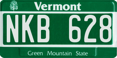 VT license plate NKB628