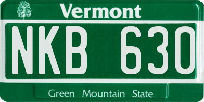 VT license plate NKB630