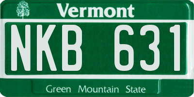 VT license plate NKB631