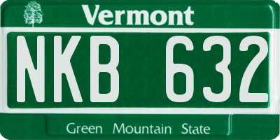 VT license plate NKB632