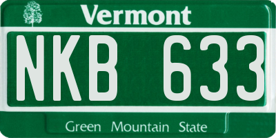 VT license plate NKB633