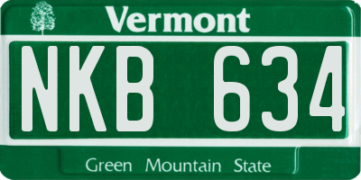 VT license plate NKB634