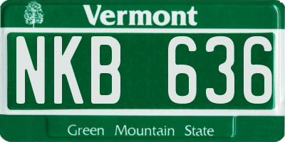 VT license plate NKB636
