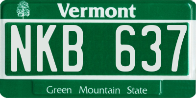 VT license plate NKB637