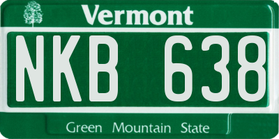 VT license plate NKB638