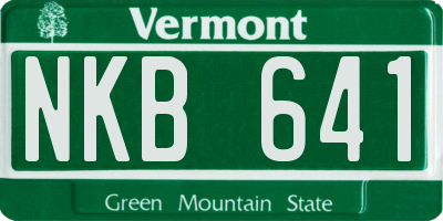 VT license plate NKB641