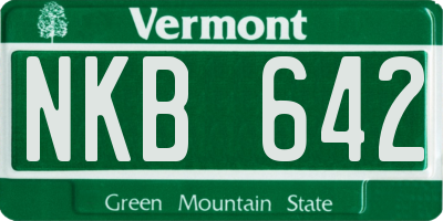 VT license plate NKB642