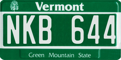 VT license plate NKB644