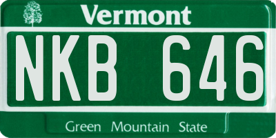 VT license plate NKB646