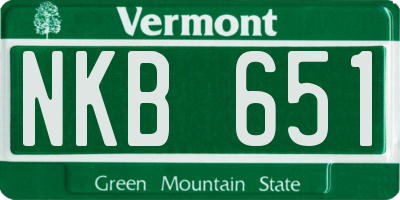 VT license plate NKB651