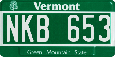 VT license plate NKB653