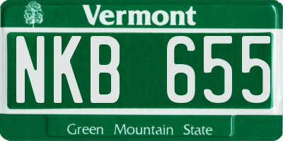 VT license plate NKB655