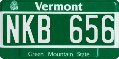 VT license plate NKB656