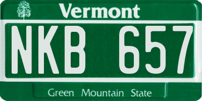 VT license plate NKB657