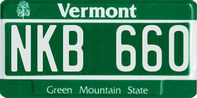 VT license plate NKB660
