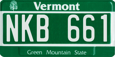 VT license plate NKB661