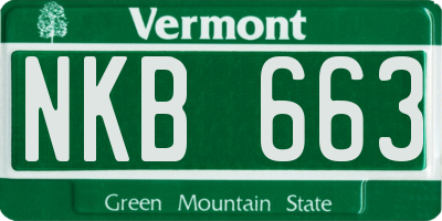 VT license plate NKB663