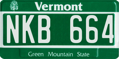 VT license plate NKB664