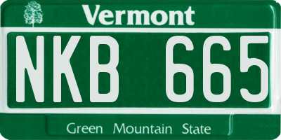 VT license plate NKB665