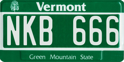 VT license plate NKB666