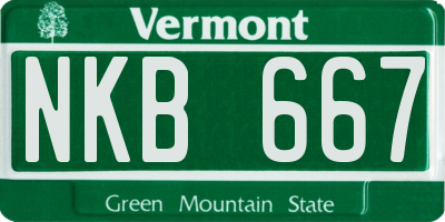 VT license plate NKB667