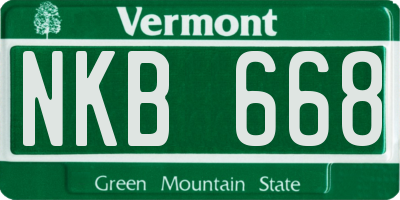 VT license plate NKB668