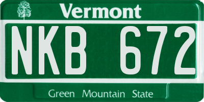 VT license plate NKB672