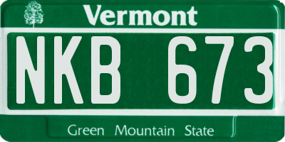 VT license plate NKB673