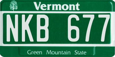 VT license plate NKB677