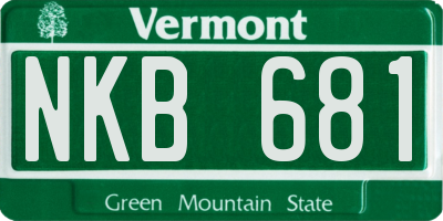 VT license plate NKB681