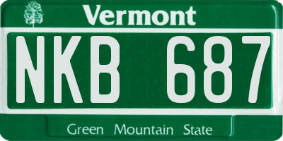 VT license plate NKB687