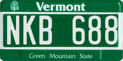 VT license plate NKB688
